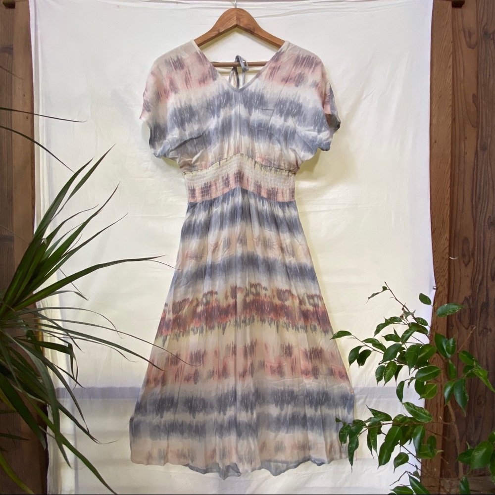 BeBop brand summer dress in earthy tones